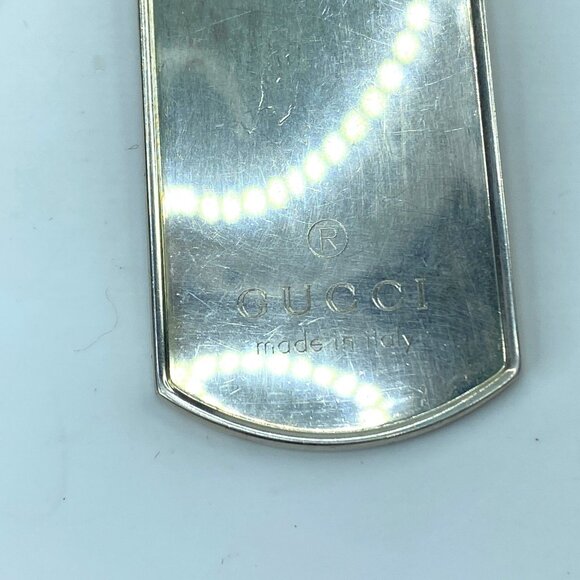 Gucci Dog Tag Pendant Necklace Sterling Silver 925 Made in Italy 22" 31g JR297 - Picture 9 of 9